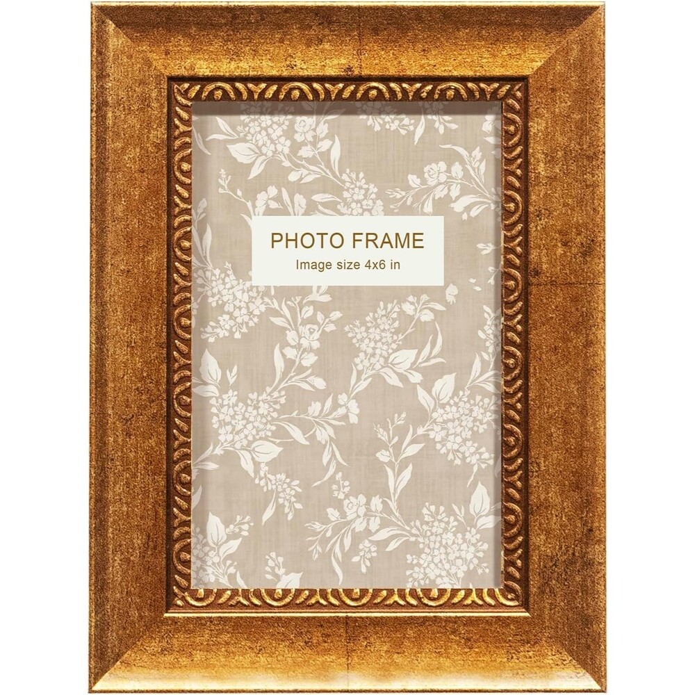 4x6 Gold Vintage Picture Frame Ornate Antique Tabletop Wall Mount Home Decor
